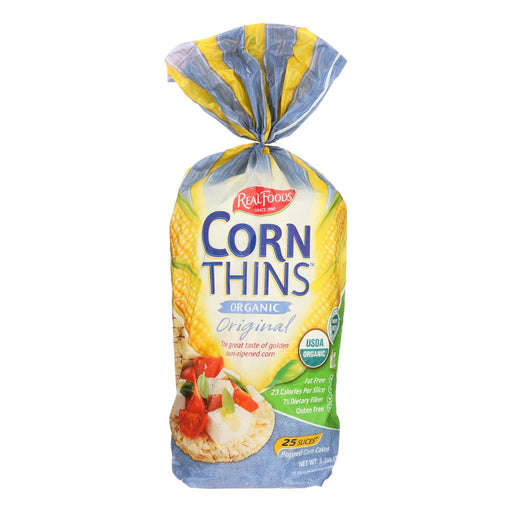 Real Foods Organic Corn Thins (Pack of 6) - 5.3 Oz. - Cozy Farm 