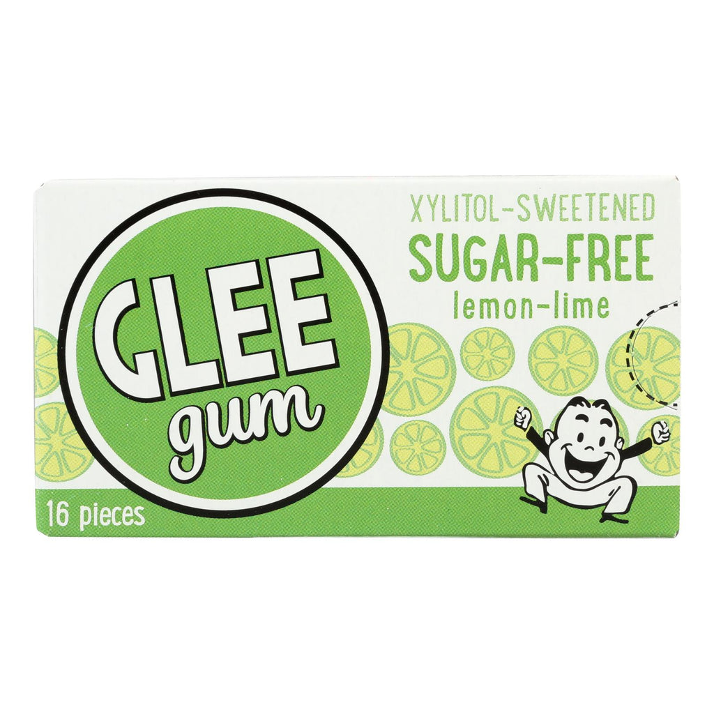 Glee Gum Chewing Gum - Lemon Lime - Sugar Free - Case Of 12 - 16 Pieces - Cozy Farm 