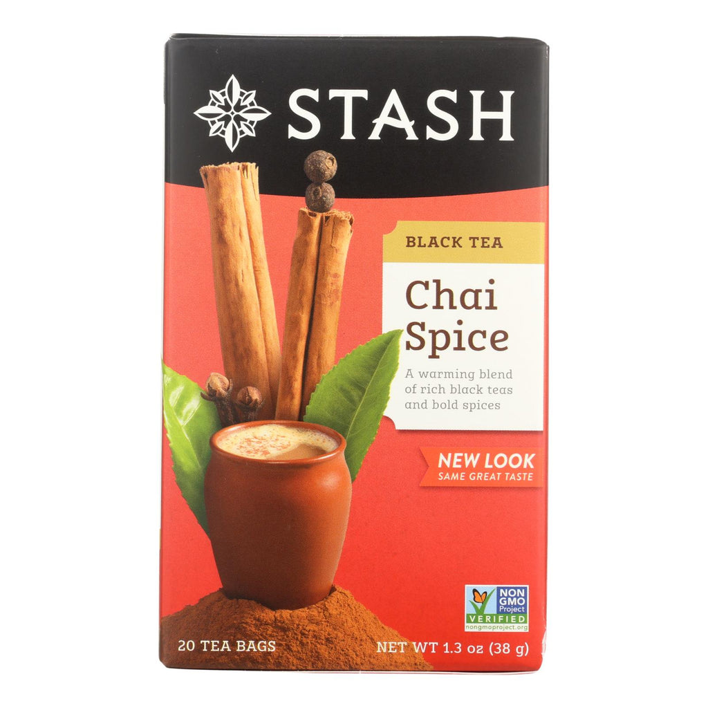 Stash Tea Chai Black Tea - Double Spice (Pack of 6, 20 Bags) - Cozy Farm 