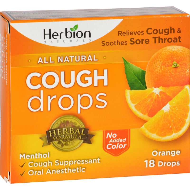 Herbion Naturals Citrus Orange Cough Drops - 18 Pack - Cozy Farm 