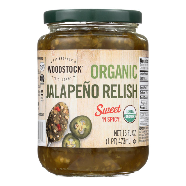 Woodstock Organic Jalape√±o Relish, 16 Oz. Pack of 6 - Cozy Farm 