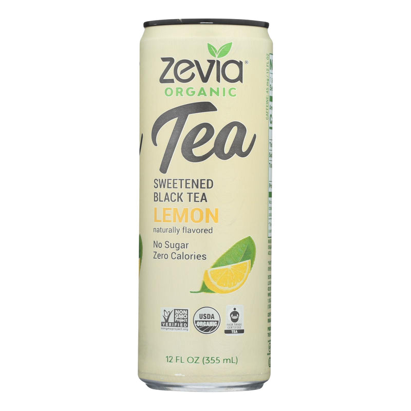 Zevia Zero Calorie Black Lemon Tea, Pack of 12 (12 Fl Oz per Can) - Cozy Farm 