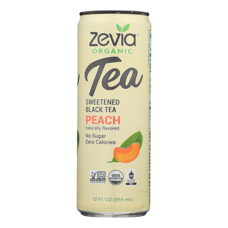 Zevia Zero Calorie Black Peach Tea (Pack of 12 - 12 Fl Oz) - Cozy Farm 