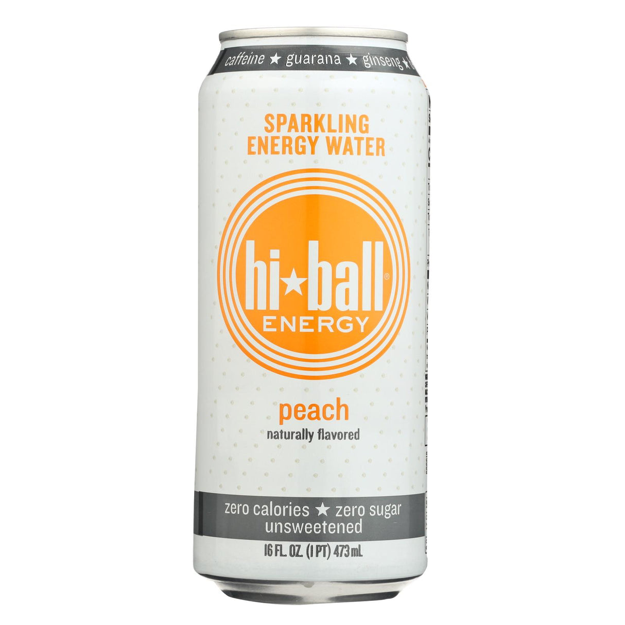 Hi Ball Sparkling Energy Water - Peach (Pack of 1, 8/16 Fl Oz.) - Cozy Farm 