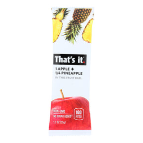 That's It Fruit Bars - Apple and Pineapple Flavor - 12 Count - 1.2 Ounces Each - Cozy Farm 