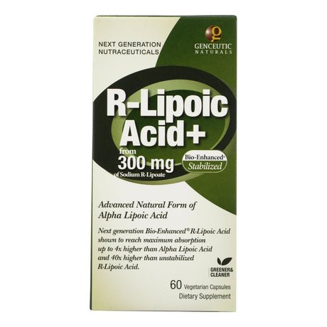 Genceutic Naturals R-Lipoic Acid Plus (60 Vcaps - 300mg) - Cozy Farm 