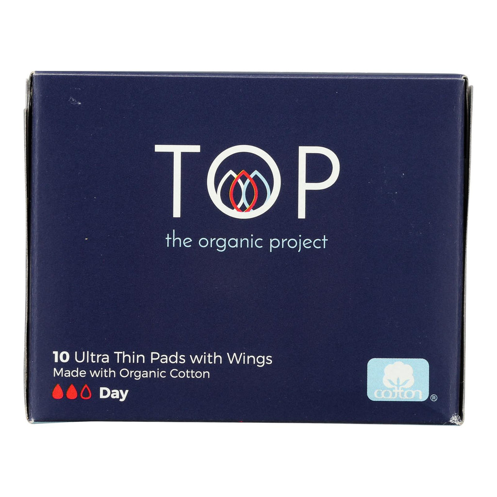 Top The Organic Project (Pack of 10) Pads Day Thinner Wings - 1 Case - Cozy Farm 