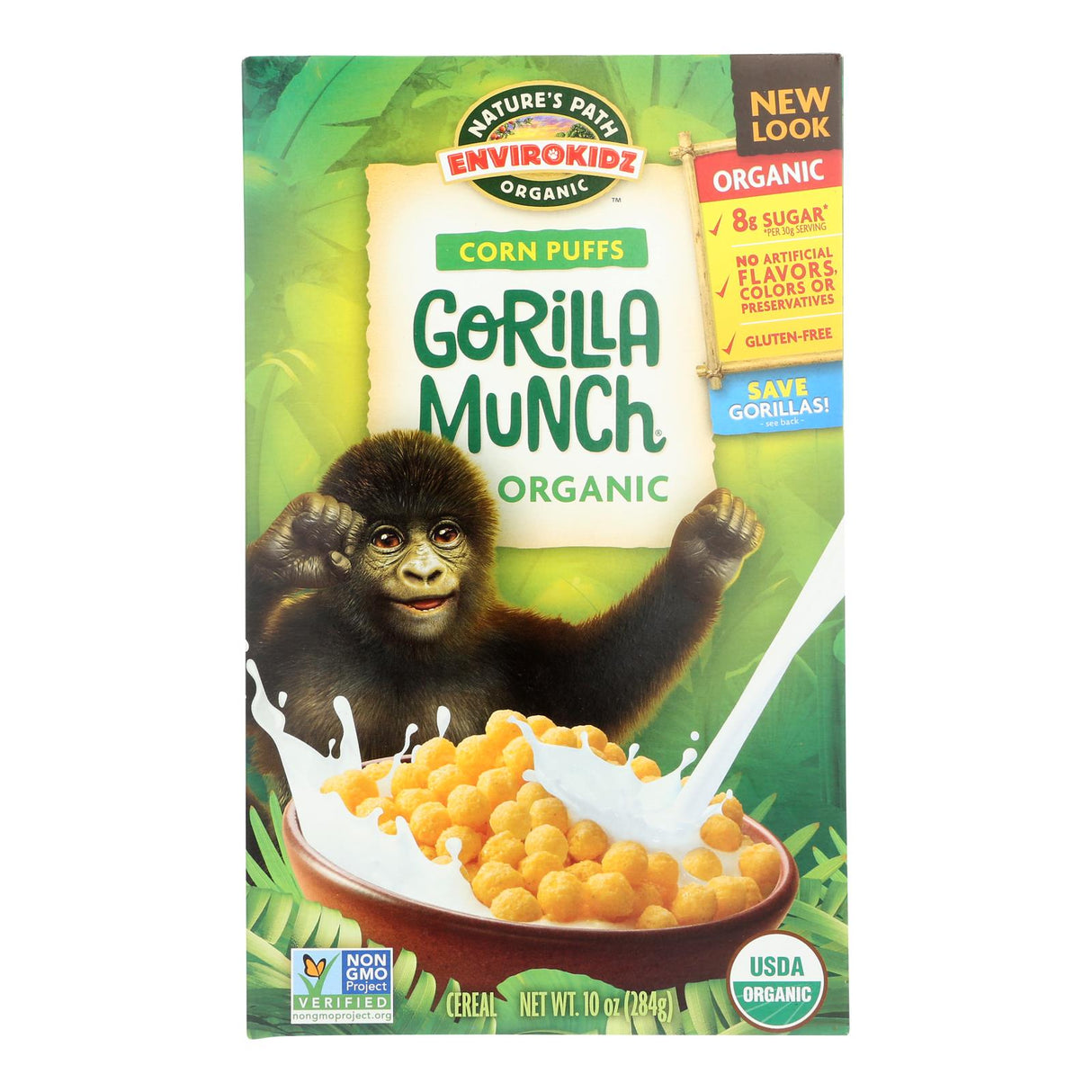 Envirokidz Gorilla Munch Corn Puffs (10 Oz. x 12) - Cozy Farm 