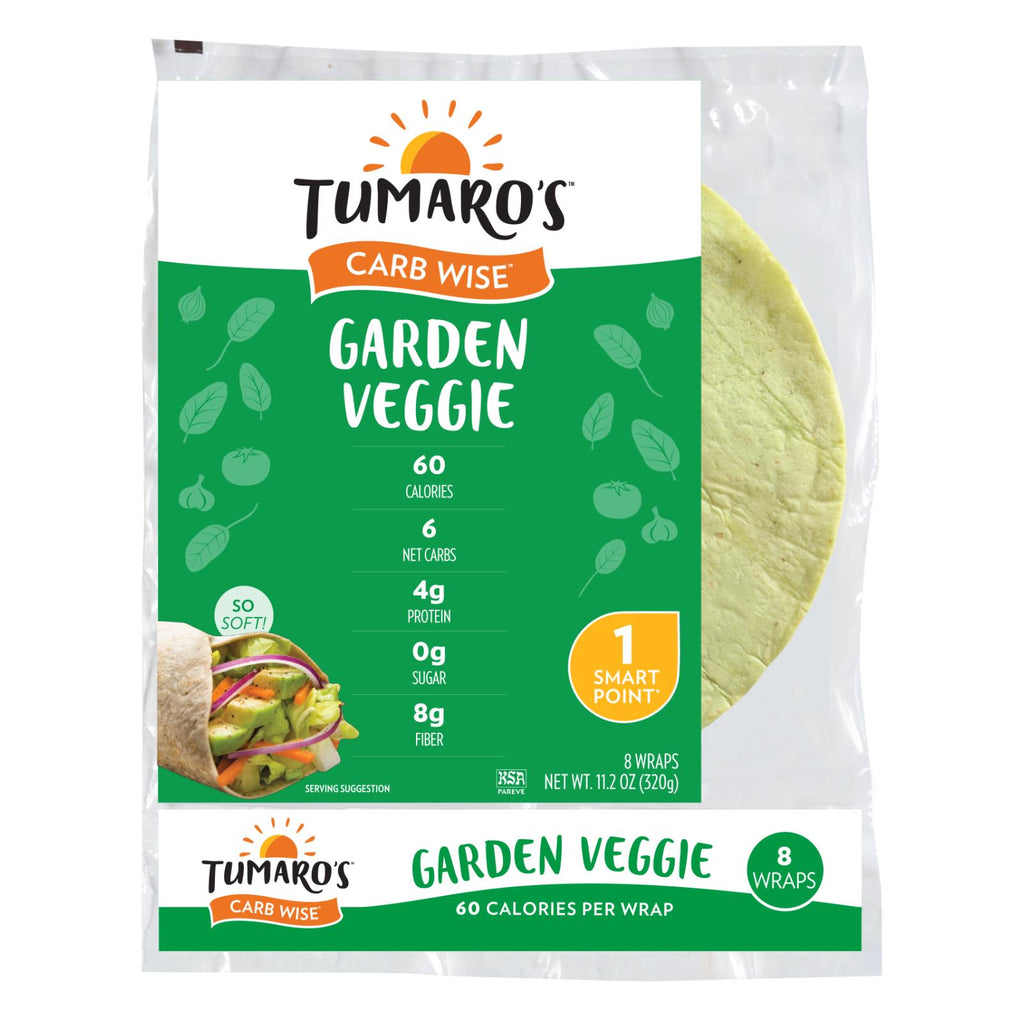 Tumaro's 8-inch Garden Veggie Carb Wise Wraps (Pack of 6 - 8 Ct.) - Cozy Farm 