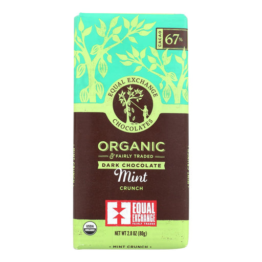 Equal Exchange Organic Dark Chocolate Mint Crunch Bar (Pack of 12) - 2.8 Oz. - Cozy Farm 