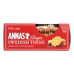 Annas Original Ginger Thins, 5.25 Oz. (Case of 12) - Cozy Farm 
