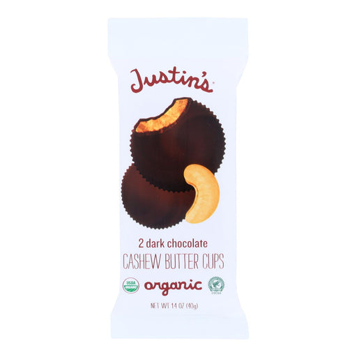 Justin's Nut Butter Cashew Butter Cups - Dark Chocolate - Case Of 12 - 1.4 Oz. - Cozy Farm 