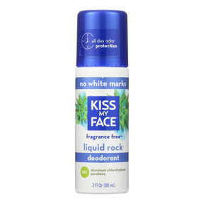 Kiss My Face Rock Roll-on Deodorant, Fragrance-Free, 3 Fl Oz - Cozy Farm 