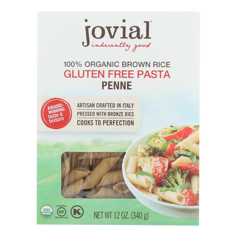 Jovial Organic Brown Rice Penne Rigate, Gluten-Free, (Pack of 12 - 12 Oz) - Cozy Farm 