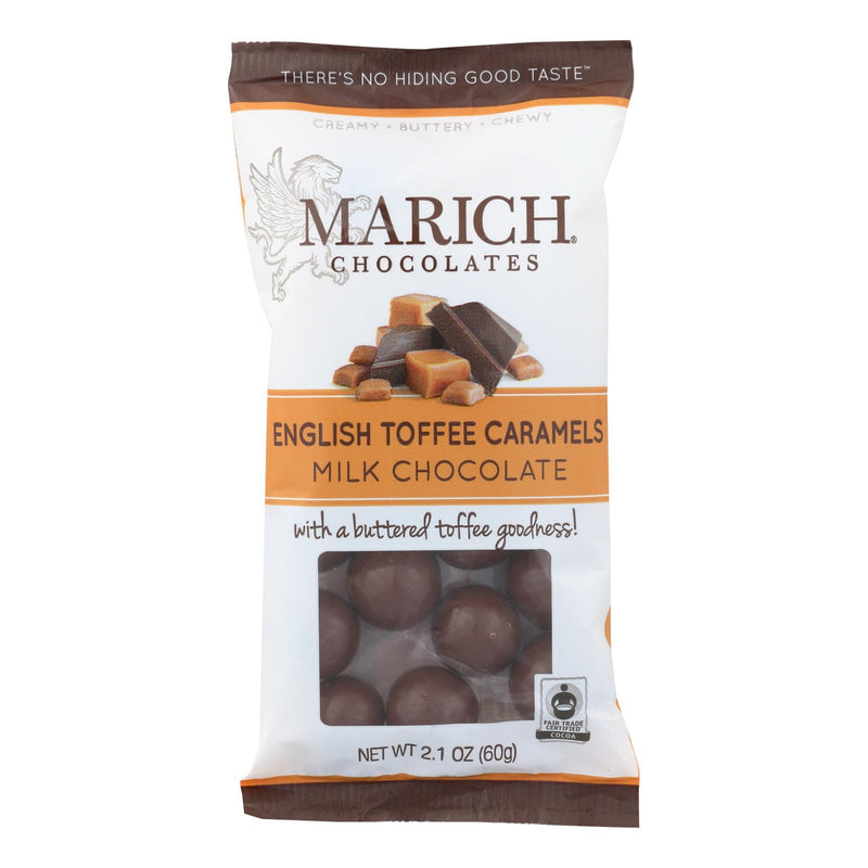 Marich English Toffee Milk Chocolate Caramels (Pack of 12 - 2.1 Oz.) - Cozy Farm 