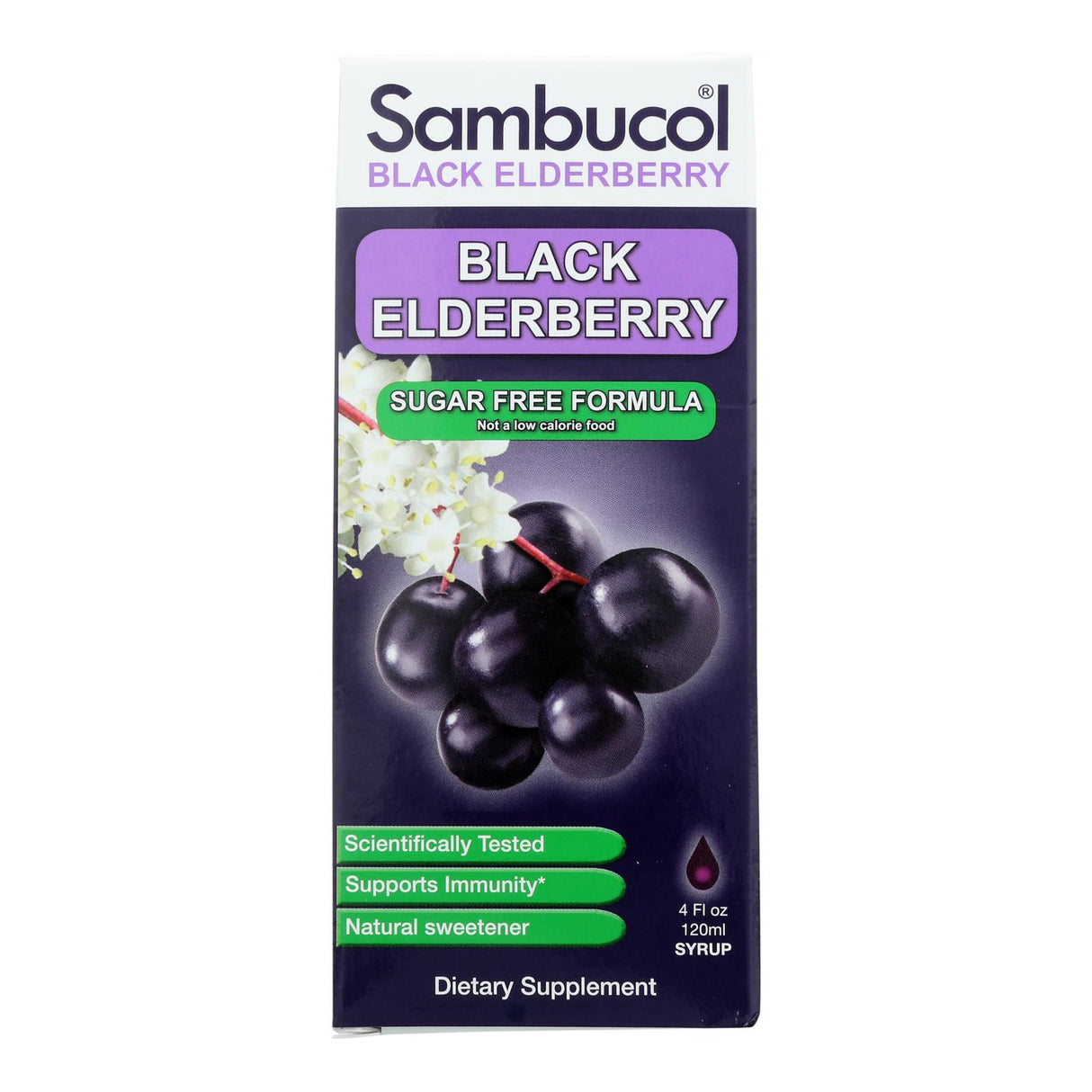 Sambucol Black Elderberry Syrup (Sugar-Free, 4 Oz.) - Cozy Farm 