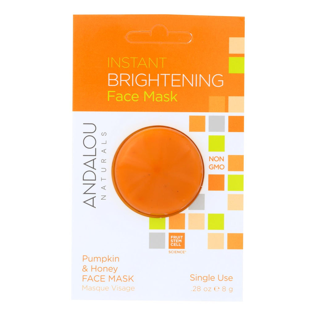 Andalou Naturals Instant Brightening Face Mask (Pack of 6) - Pumpkin & Honey - 0.28 Oz. - Cozy Farm 