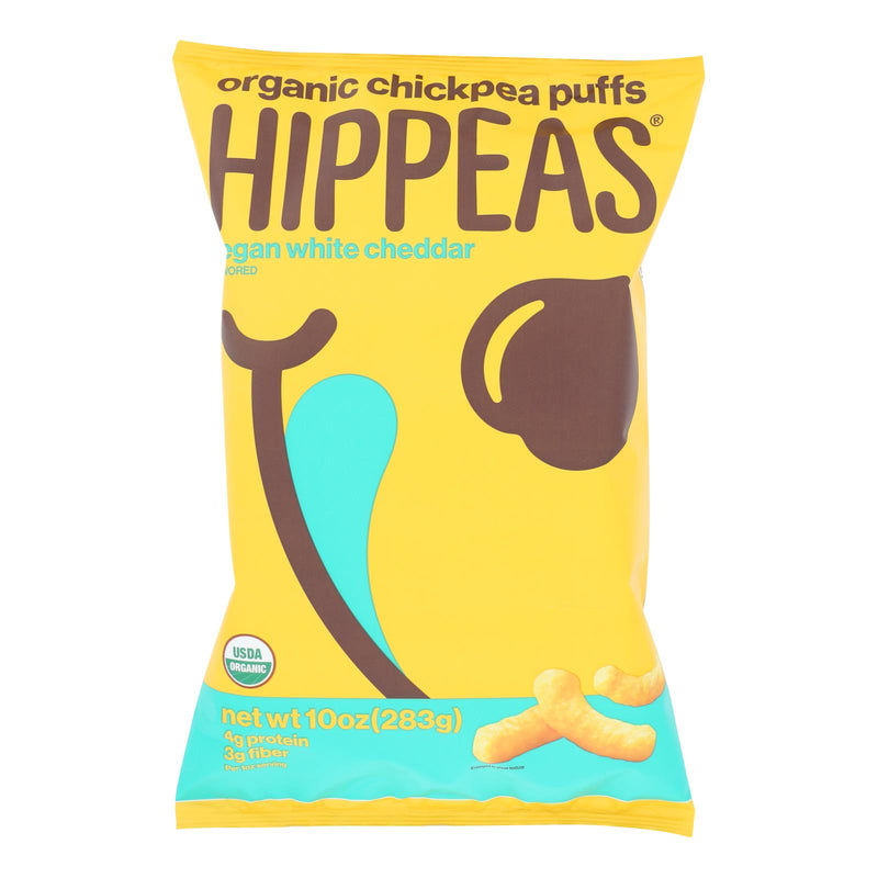 Hippeas White Cheddar Chickpea Puffs, 10 Oz. (Pack of 6) - Cozy Farm 