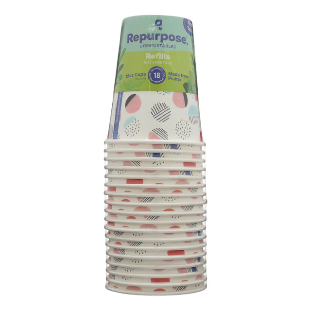 Repurpose Compostable 12oz Cups (Case of 12 - 18ct) - Cozy Farm 