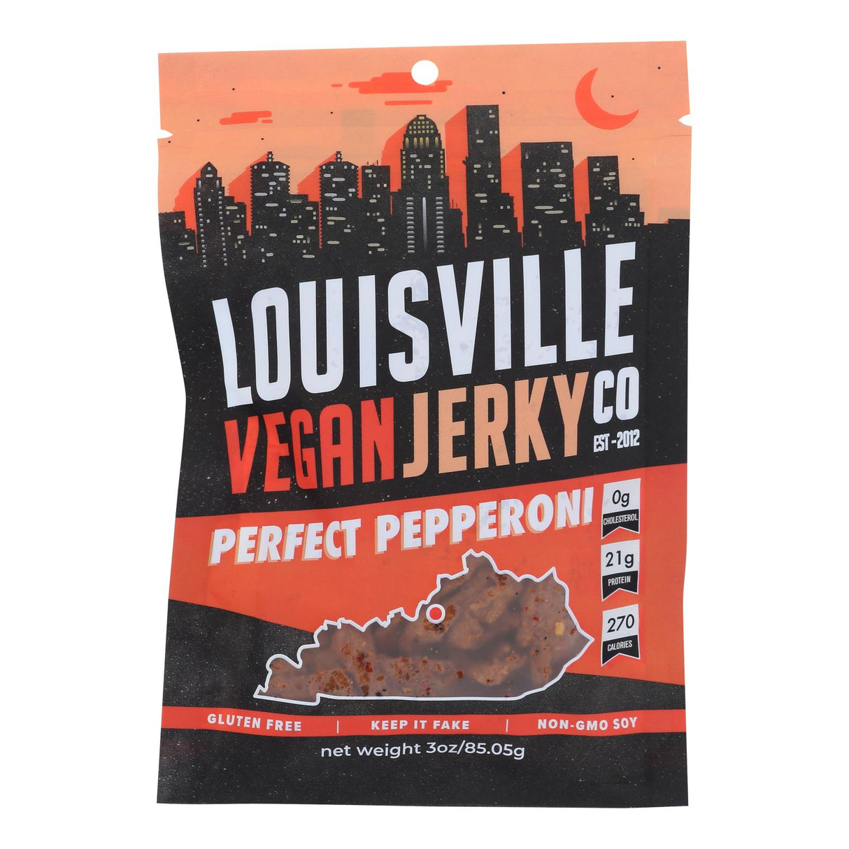 Louisville Vegan Jerky, 3 Oz. Pepperoni-Flavored (Pack of 10) - Cozy Farm 