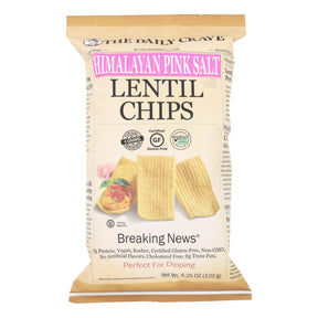 The Daily Crave Lentil Chips: Zesty Himalayan Pink Sea Salt (8 - 4.25 Oz. Bags) - Cozy Farm 