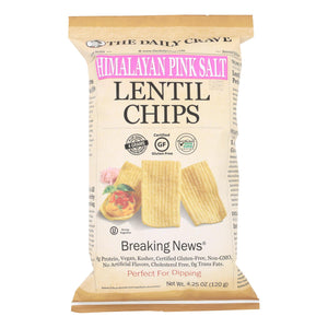 The Daily Crave Lentil Chips: Zesty Himalayan Pink Sea Salt (8 - 4.25 Oz. Bags) - Cozy Farm 