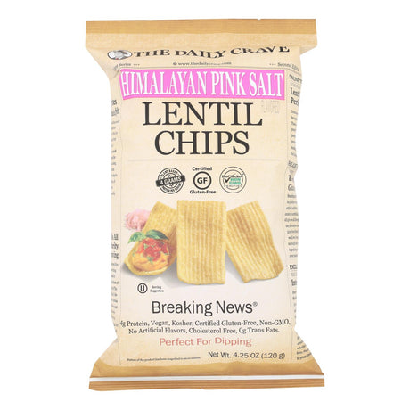 The Daily Crave Lentil Chips: Zesty Himalayan Pink Sea Salt (8 - 4.25 Oz. Bags) - Cozy Farm 