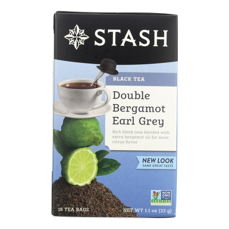 Stash Tea Earl Grey Black Double Bergamot Tea, 18 Tea Bags (Pack of 6) - Cozy Farm 