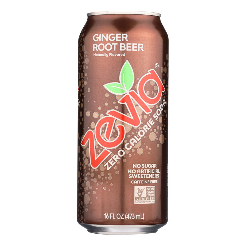 Zevia Zero Calorie Ginger Root Beer Tall Girls Cans - Pack of 12 - Cozy Farm 