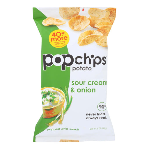 Popchips Potato Chips (Pack of 12) - Sour Cream & Onion - 5 Oz. - Cozy Farm 