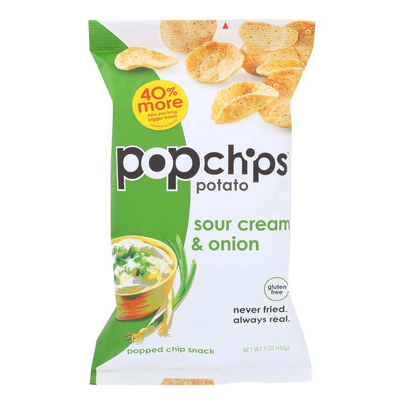 Popchips Potato Chips - Sour Cream & Onion - 5 Oz. (Pack of 12) - Cozy Farm 