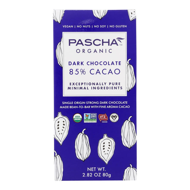 Pascha Bar Chocolate 85% Cacao (Pack of 10) - 2.82 Oz. - Cozy Farm 