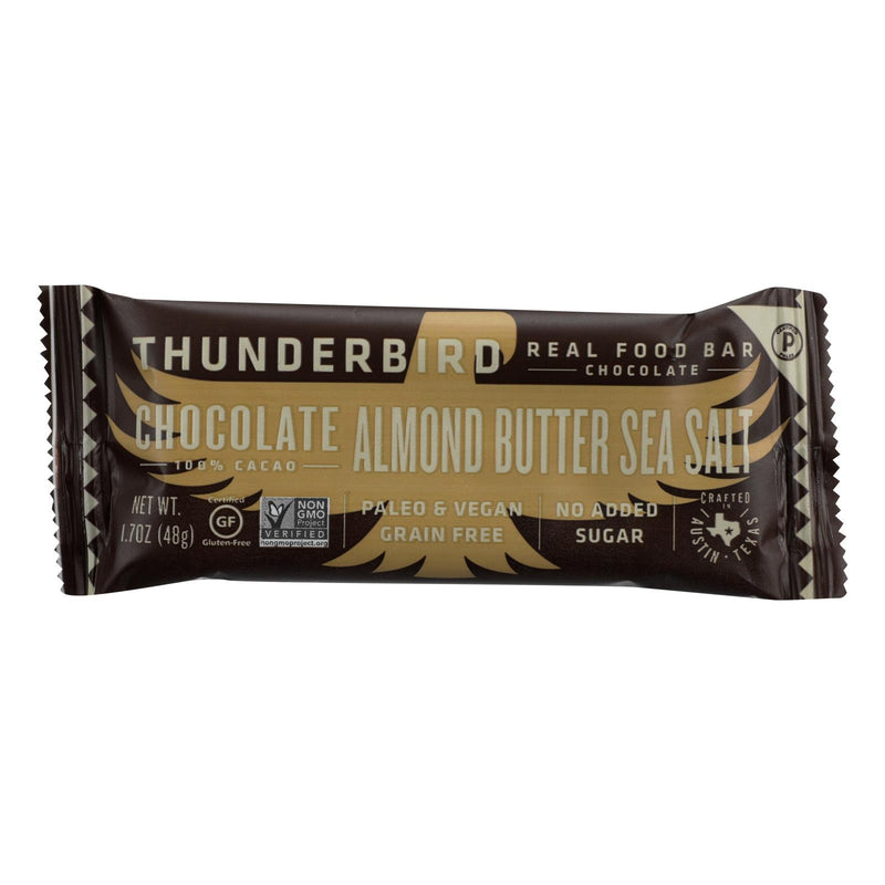 Thunderbird Bar Almond Butter Sea Salt Chocolate (Pack of 12 - 1.7 Oz.) - Cozy Farm 