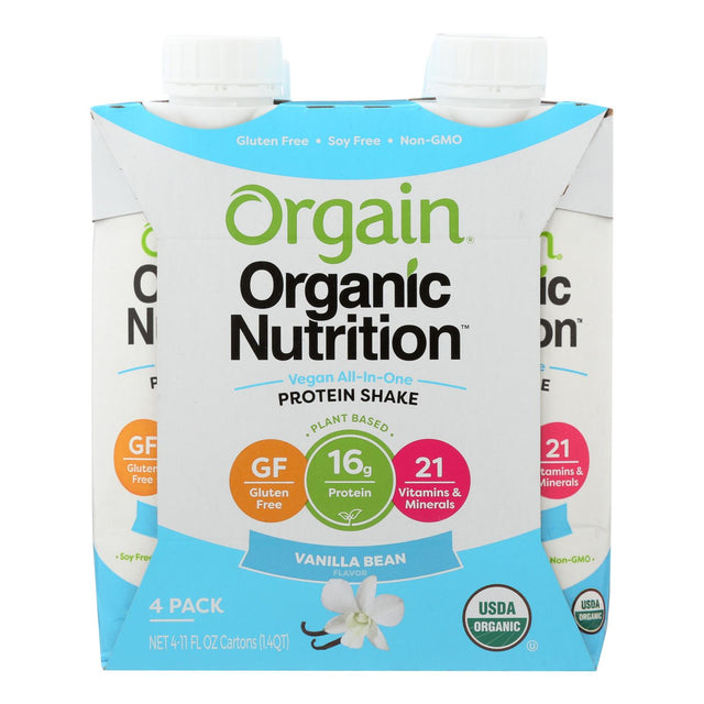 Orgain Organic Vegan Protein Shake - Vanilla Bean (3-Pack of 4.11 Fl Oz.) - Cozy Farm 