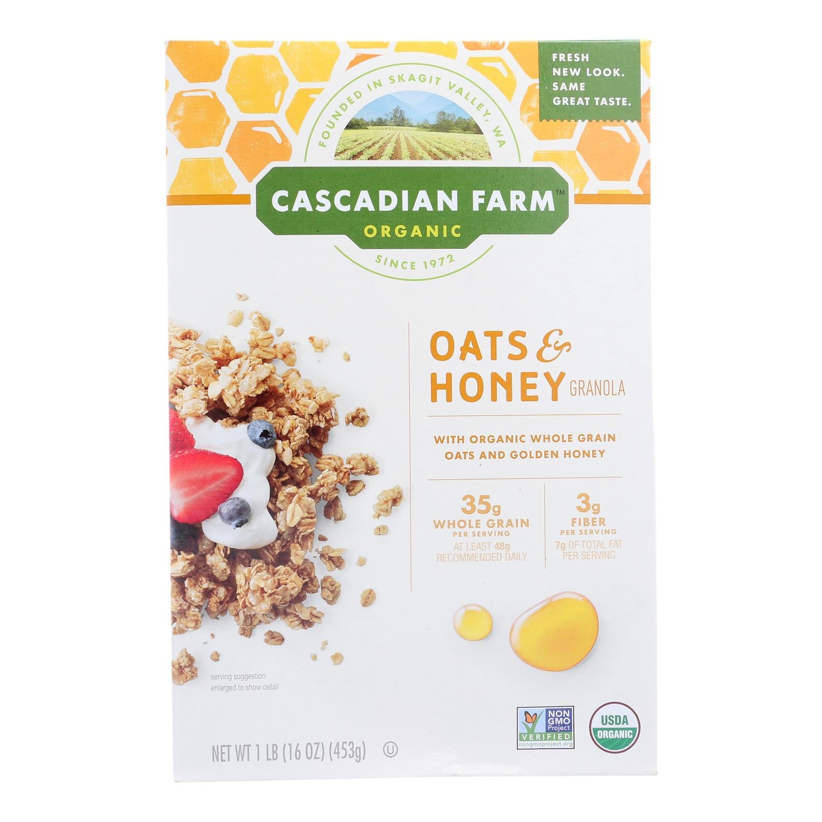 Organic Cascadian Farm Granola Cereal (Pack of 6) - Oats and Honey, 16 Oz.