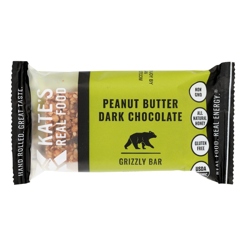 Kate's Real Food Bar Grzly Peanut Butter Dark Chocolate 2.2 Oz Case of 12 - Cozy Farm 