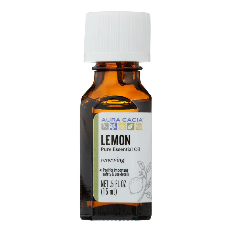 Aura Cacia Lemon Essential Oil (0.5 Fl Oz) - Cozy Farm 