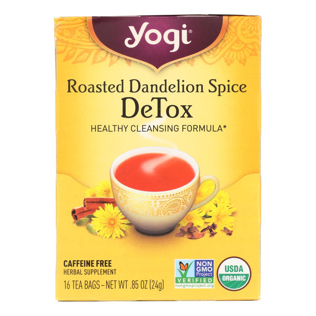 Yogi Organic Roasted Dandelion Detox Herbal Tea Bags, 6x16 Count - Cozy Farm 