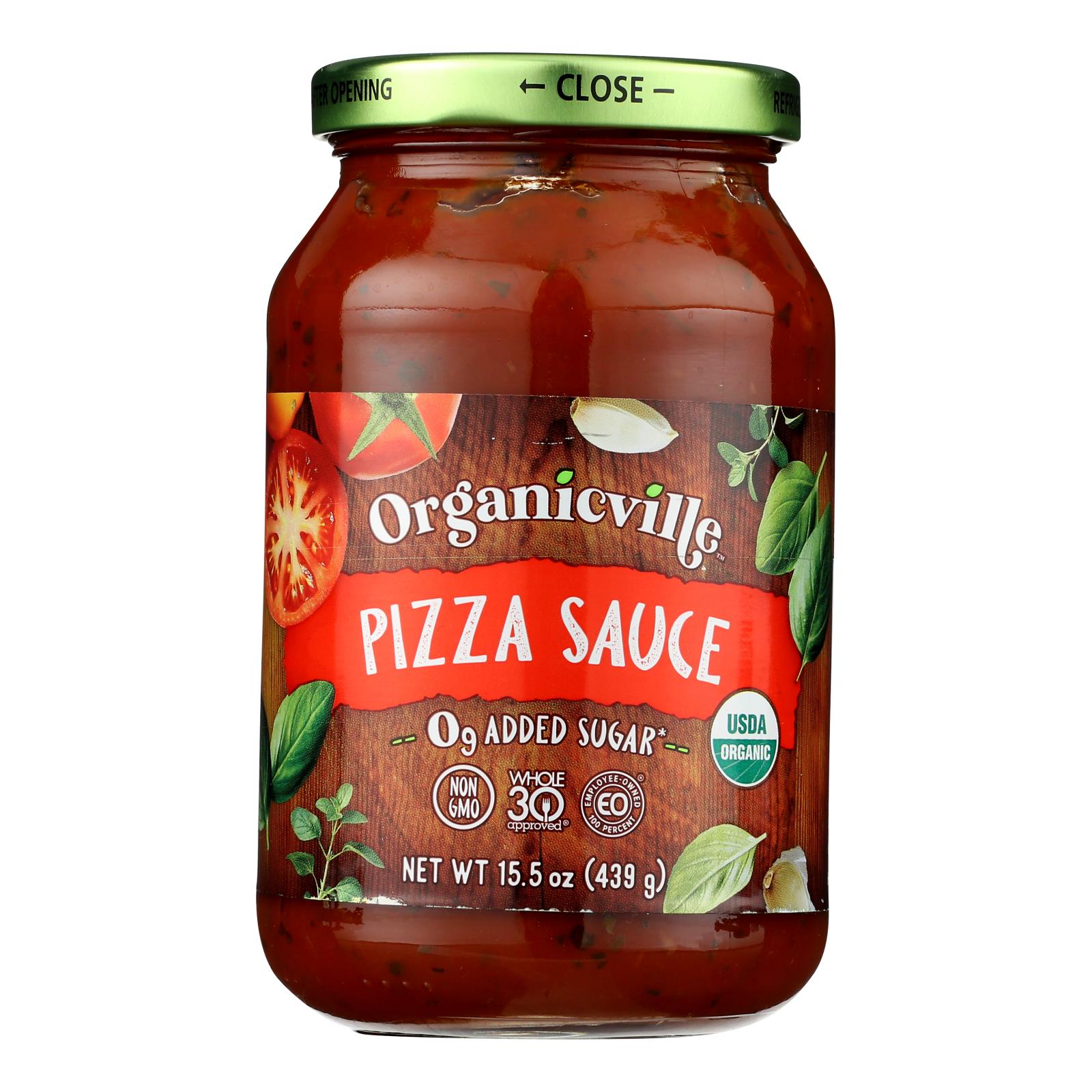 Organicville Gluten Free Pizza Sauce (Pack of 6 - 15.5 Oz.)