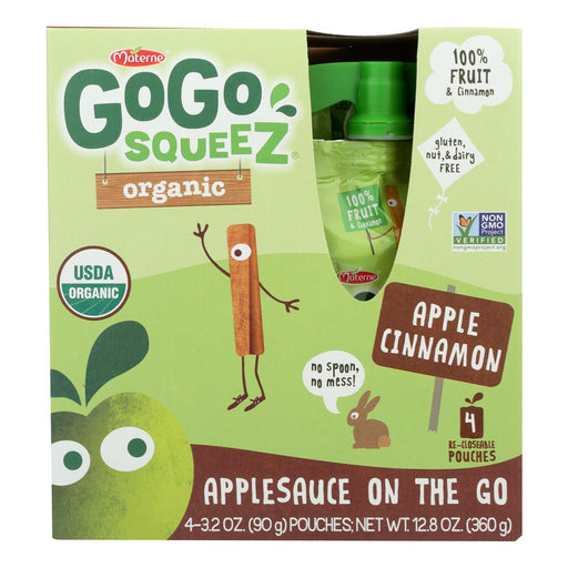 Gogo Squeez Applesauc (Pack of 12) - Apple Cinnamon - 3.2 Oz. - Cozy Farm 