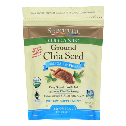 Organic Ground Chia Seeds (Pack of 10 Oz.) - Spectrum Essentials - Cozy Farm 