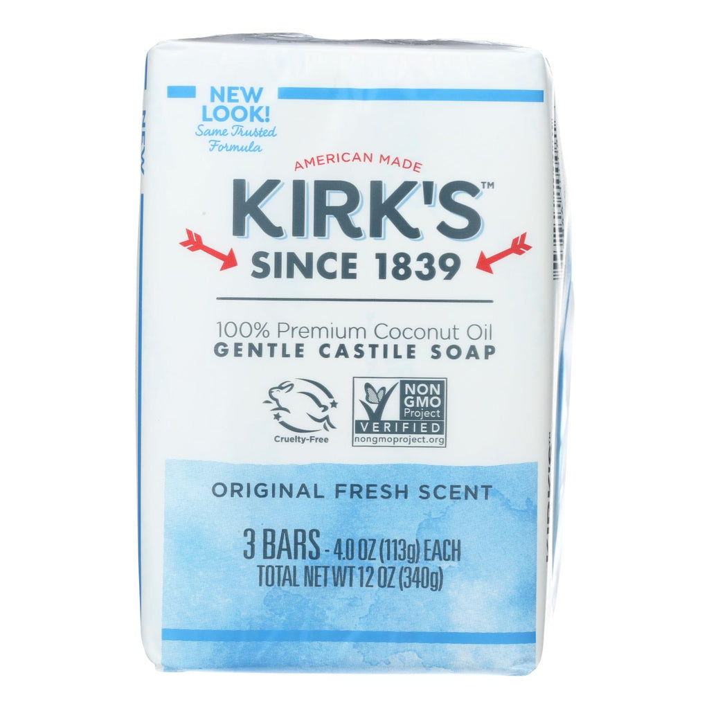 Kirk's Natural Castile Soap Original (Pack of 3 - 4 Oz) - Cozy Farm 