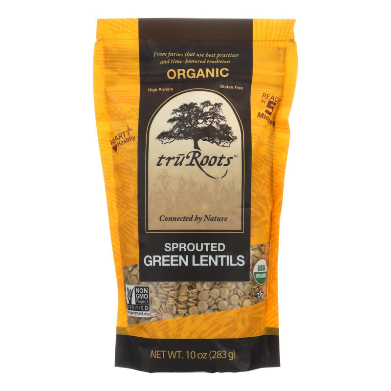 Truroots Organic High-Protein Sprouted Green Lentils - 6 x 10 Oz. Packs - Cozy Farm 