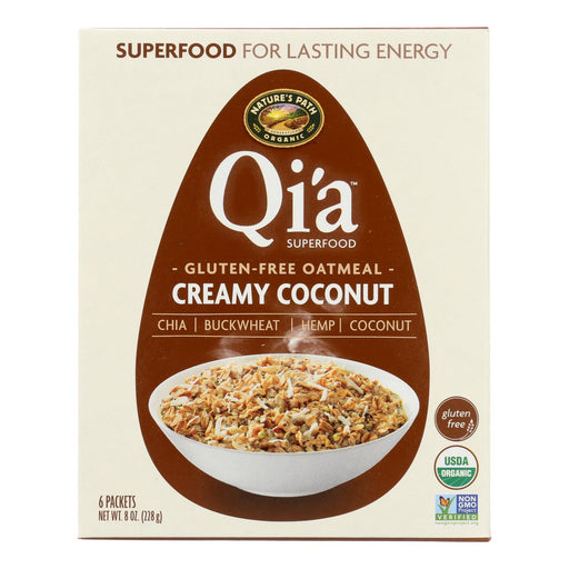 Nature's Path Organic Qi'a Superfood Hot Oatmeal: Creamy Coconut, 8 Oz. (Pack of 6) - Cozy Farm 