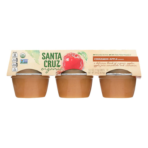 Organic Santa Cruz Apple Sauce with Cinnamon (Pack of 12 - 4 Oz.) - Cozy Farm 