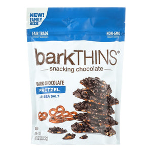 Dark Chocolate Pretzel Bark Thins Snacking (Pack of 9 - 10 Oz. Sea Salt) - Cozy Farm 