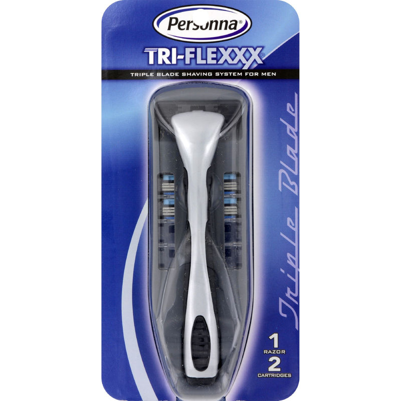 Personna Tri-Flex Triple Blade Shaving System for Men (Razor + 2 Cartridges) - Cozy Farm 