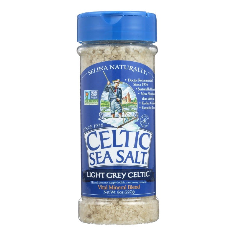 Celtic Sea Salt - Light Grey Celtic Sea Salt, 8 Oz. Pack of 6 - Cozy Farm 