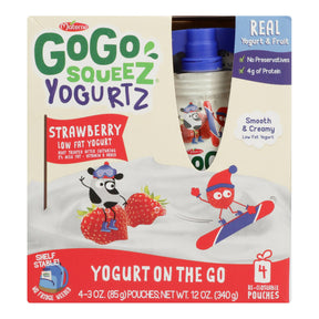 Gogo Squeez Yogurtz: Low-Fat, On-the-Go Yogurt Pouches (12 Pack, 4/3 oz) - Cozy Farm 