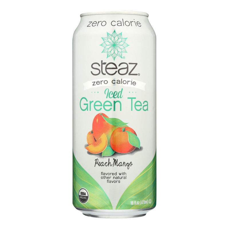 Steaz Zero Calorie Green Tea, Peach Mango, 12 Pack, 16 Fl Oz Bottles - Cozy Farm 